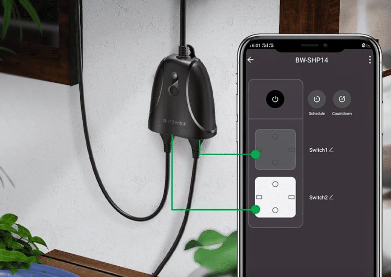 BlitzWolf BW-SHP14 etäohjattavat älypistorasiat sovellus älypistorasia sovellus