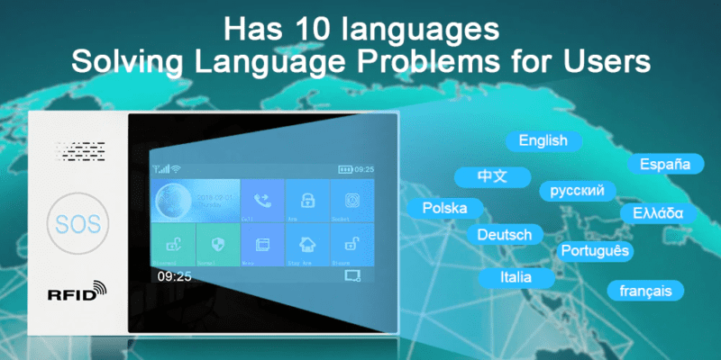 hälytysjärjestelmä kielet