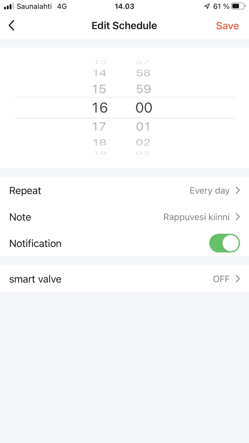 palloventtiilin toimilaitteen ajastaminen