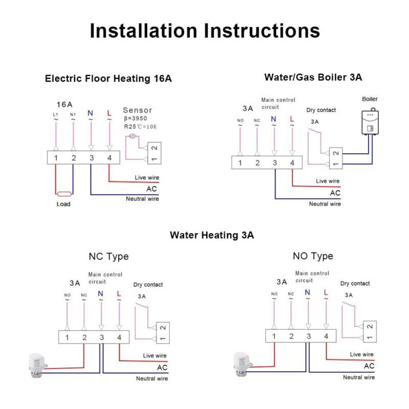 termostaatin kytkentä