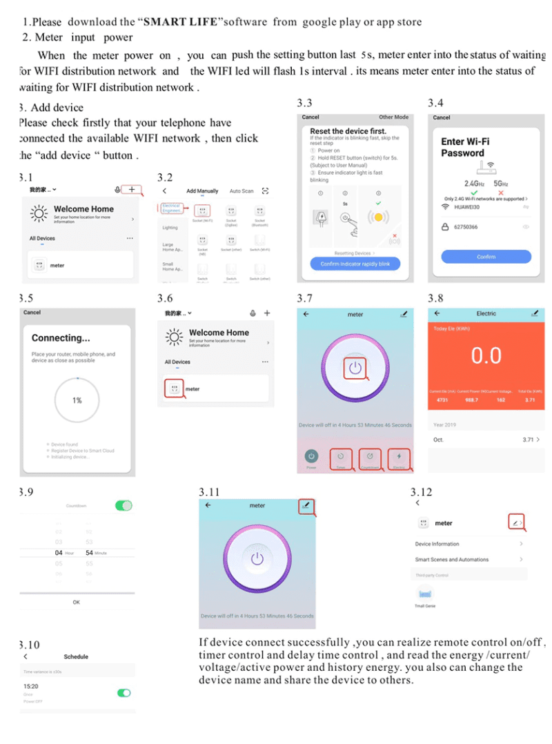 tuya sähkömittarin ohje