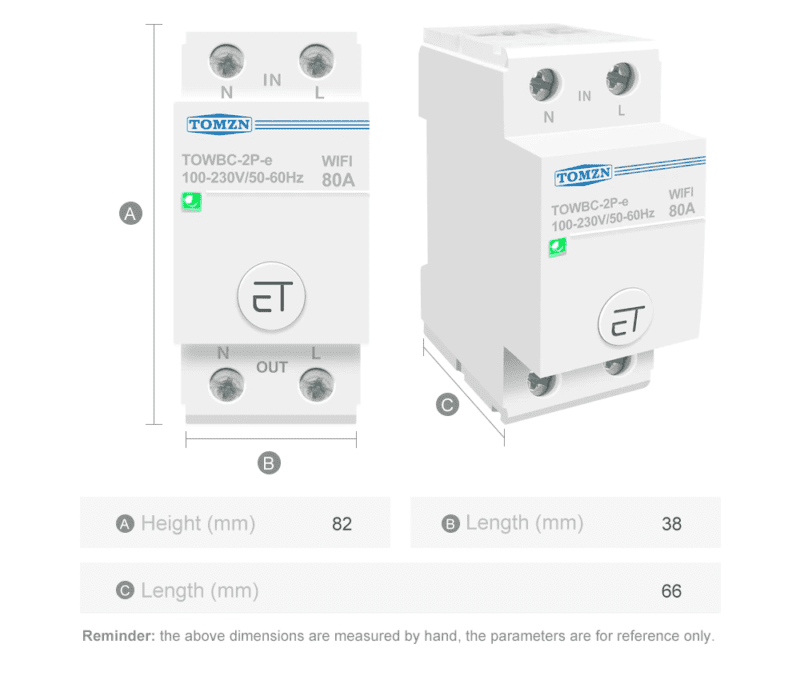 wifi virtakytkin din mitat