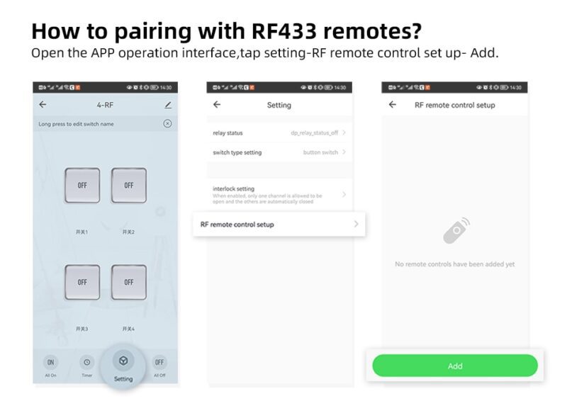 tuya kaukosäädin rf 433