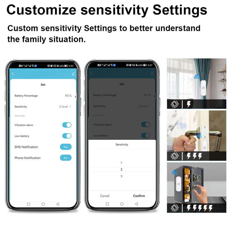 tärinähälytin herkkyydensäätö