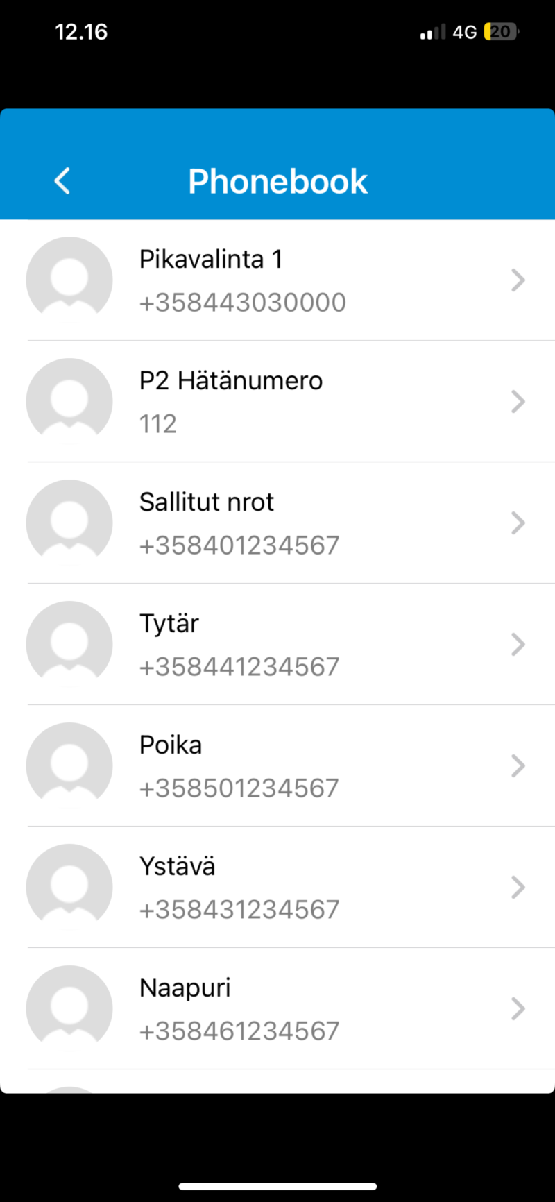 turvapuhelin pikavalinta
