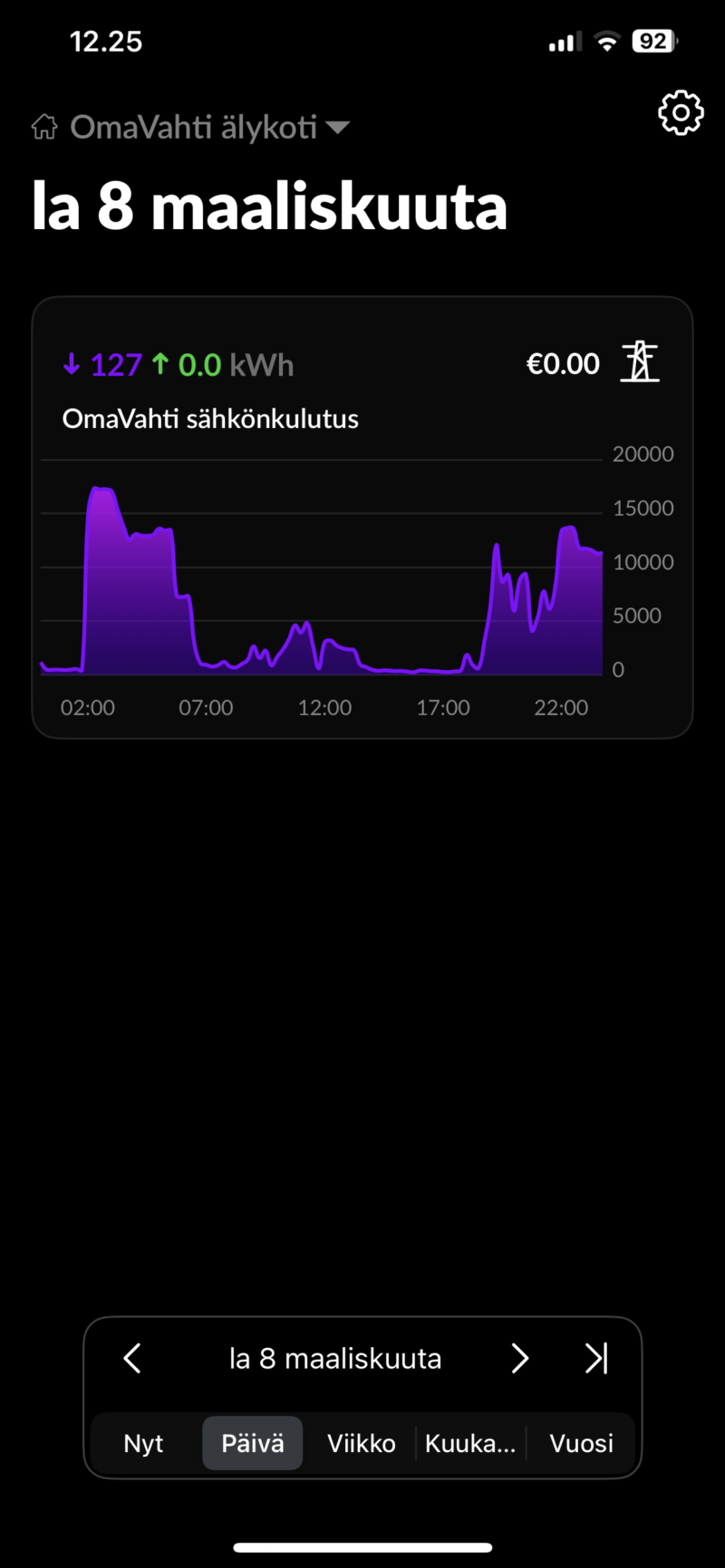 päivän sähkönkulutus