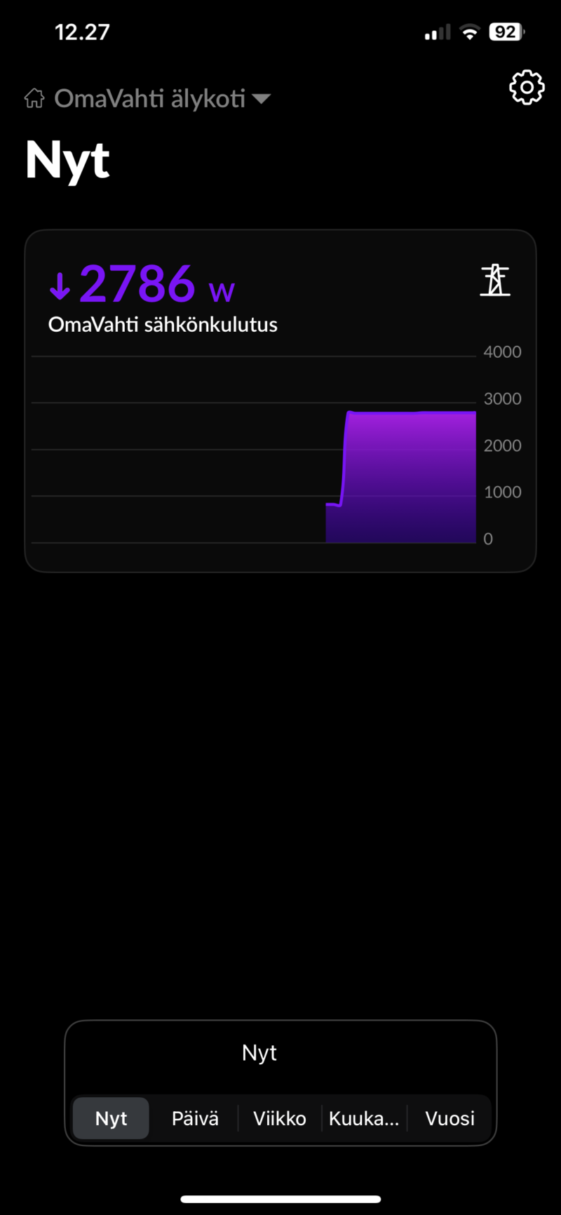 reaaliaikainen tehonäyttö app