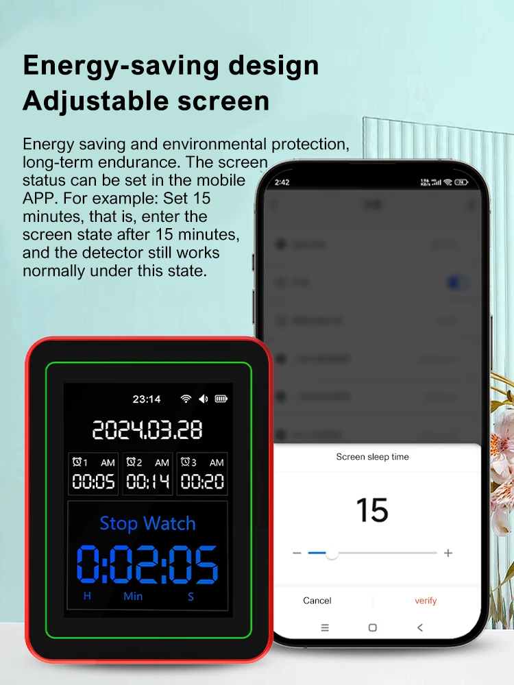 ilmanlaatumittari näyttö