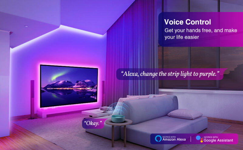 led valonauhat puheohjaus